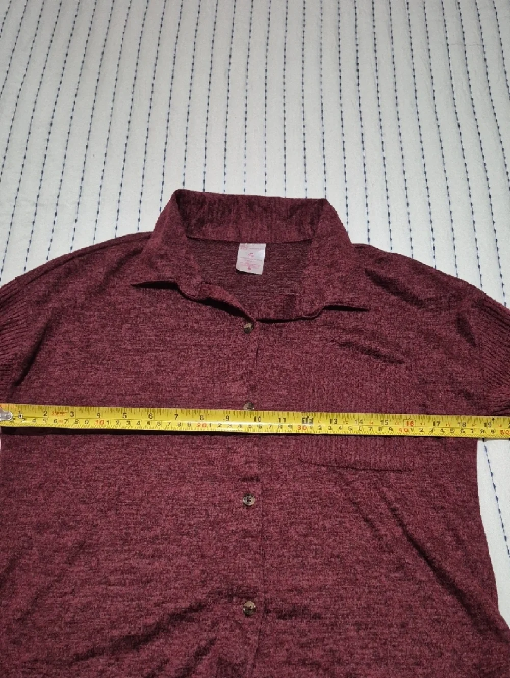 πΌFree w/purchase - Maroon Knit Button-Up Sweater Top - Picture 2 of 5
